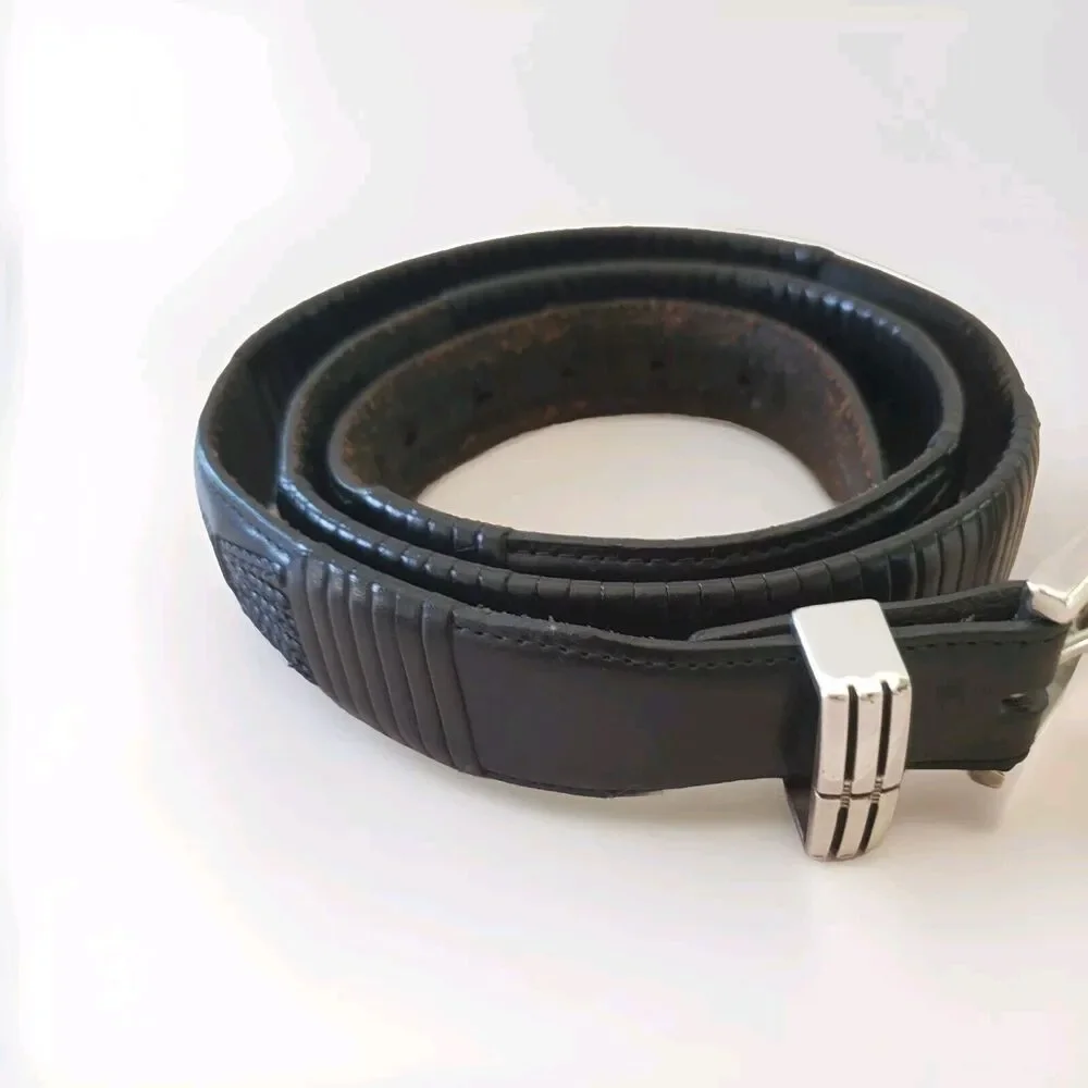 Brighton Spencer Taper Belt Black Leather Mens 44, M20743